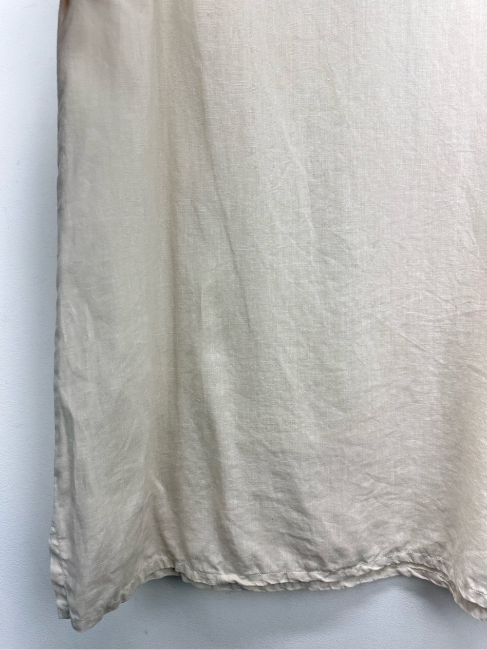 Match Point size XL Women’s Lagenlook Cream Linen Sleeveless Tunic Top - Picture 3 of 6